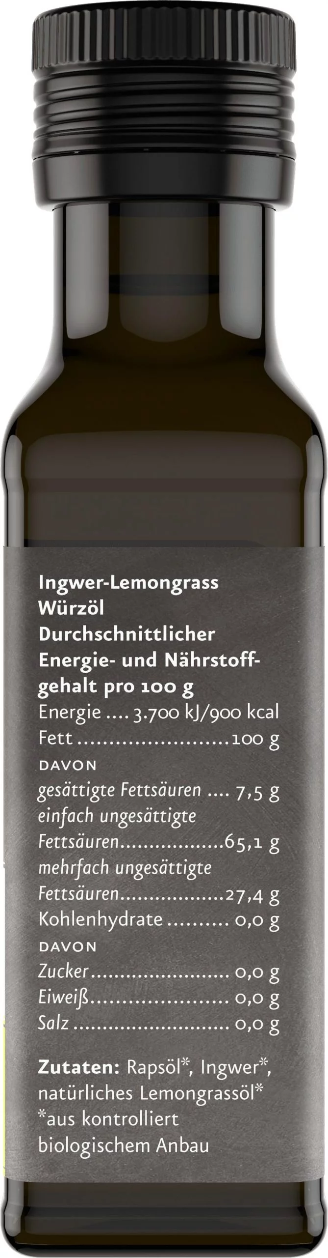 Ingwer-Lemongras Würzöl Bio, kbA 100ml – Bild 4