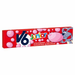 V6 Junior Strawberry Kaugummi 22 gramm 20 Packungen