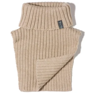Rollkragen-Schal aus Merinowolle – Beige Melange