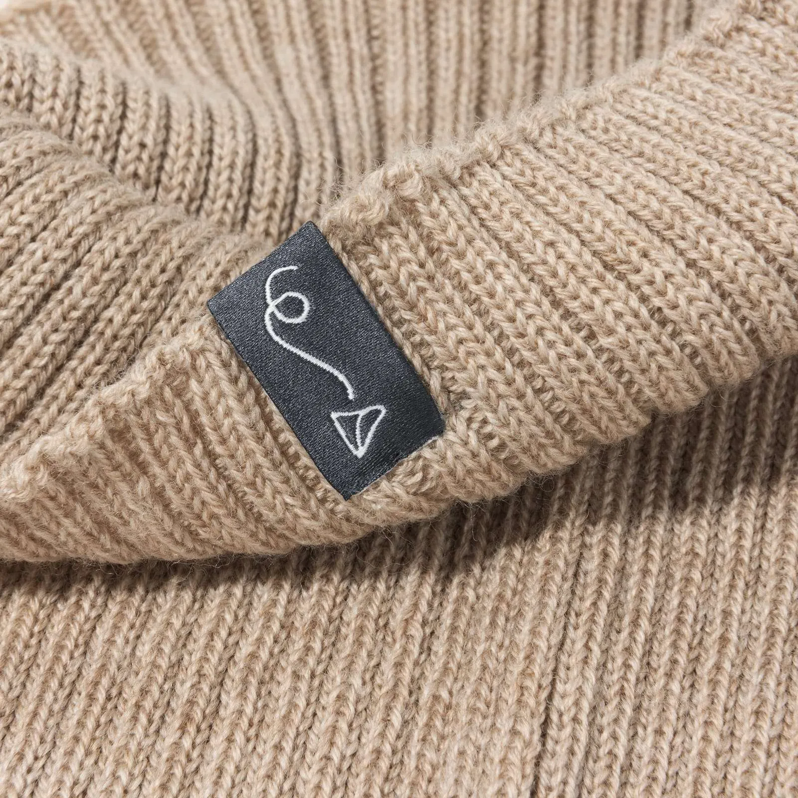 Rollkragen-Schal aus Merinowolle – Beige Melange – Bild 6