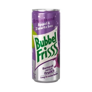 Bubbelfrisss appel & zwarte bes blik (12x 25cl)