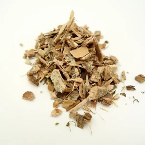 Hamamelisrinde geschnitten , getrocknet