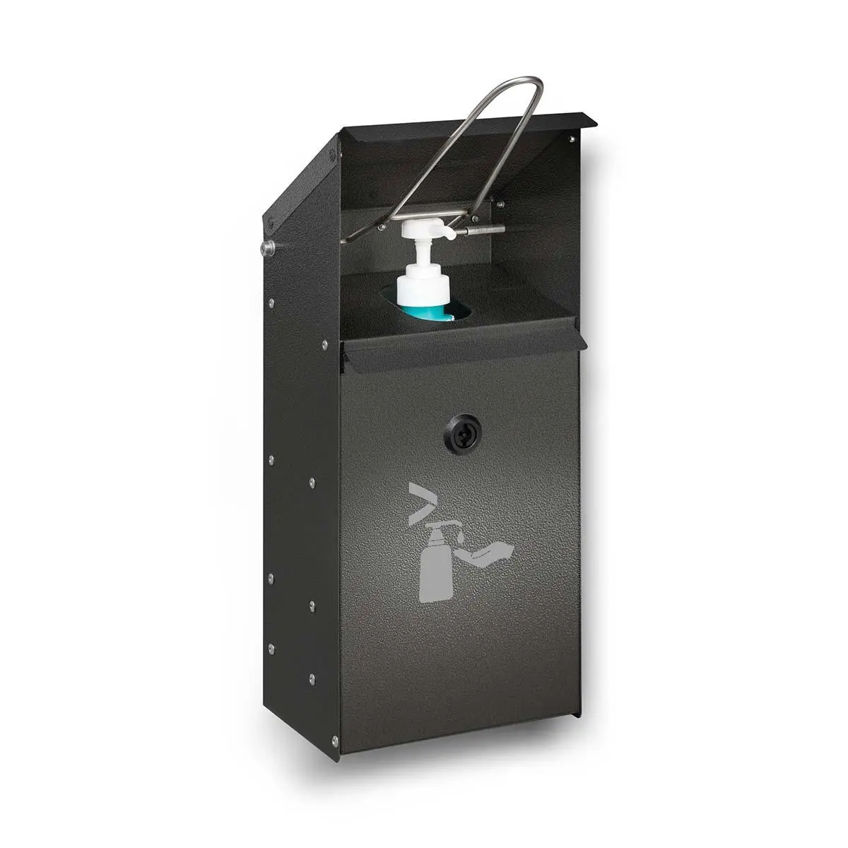 Handdesinfektionsmittelspender aus Stahl, hygienisch, für 500/1000 ml Euroflaschen