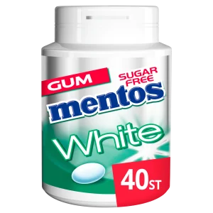 Mentos Gum White Green Mint Bottle (6x 40 stuks)