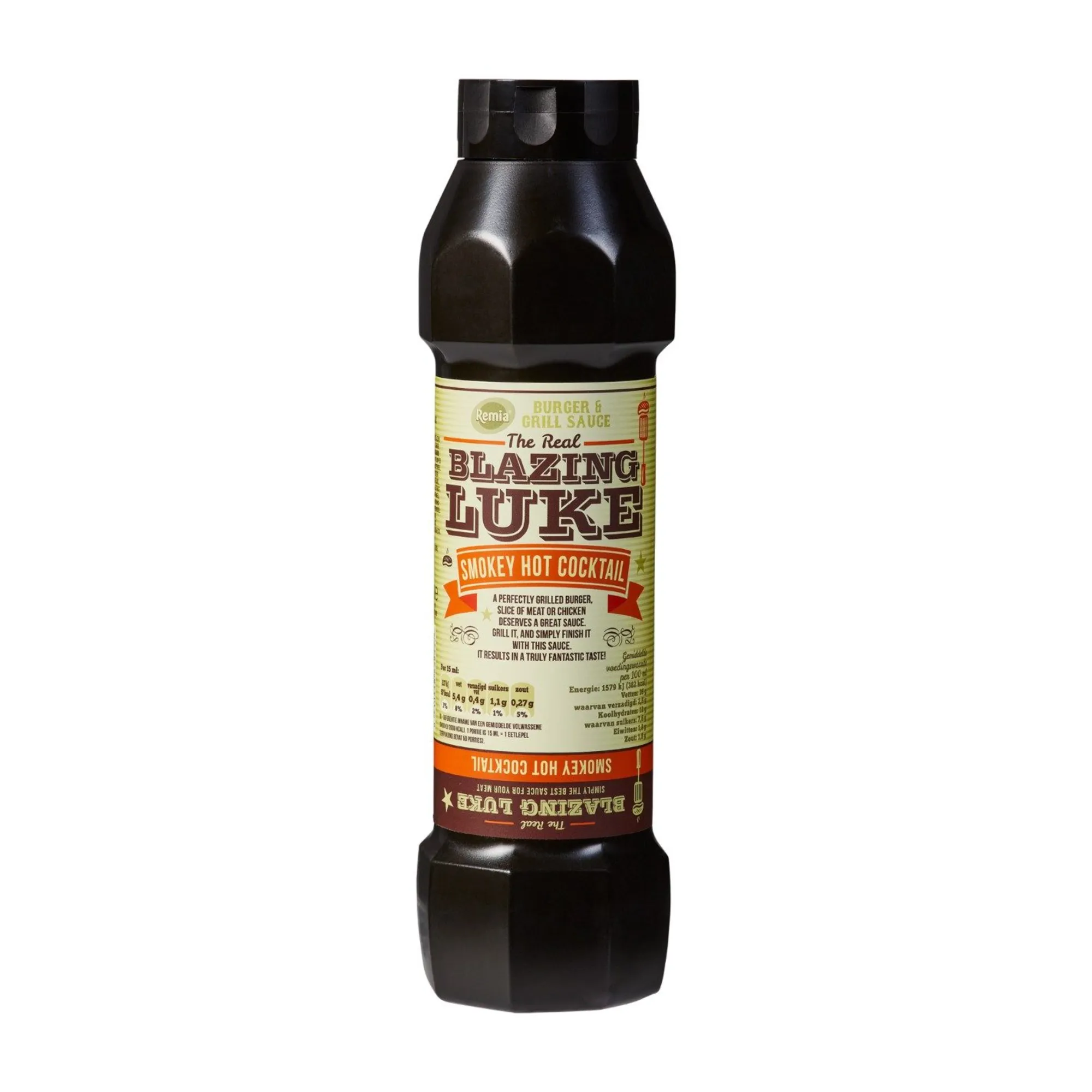 Remia burger & grill sauce blazing luke smokey hot cocktail (800ml)