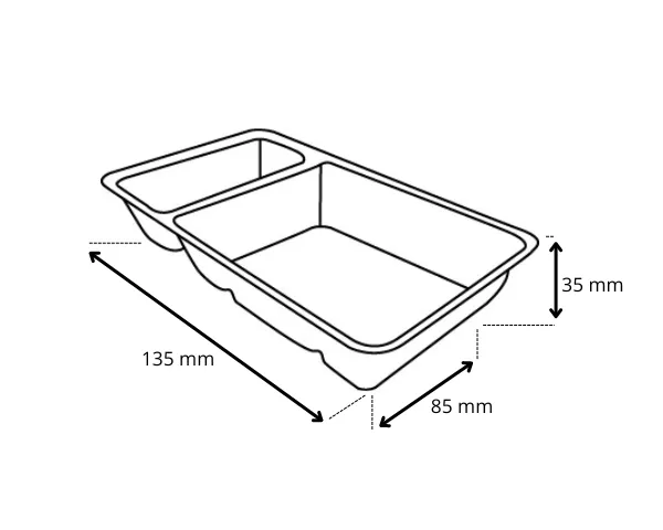 Snackbakje A9 Bagasse PFAS-vrij (500 stuks) – Bild 2
