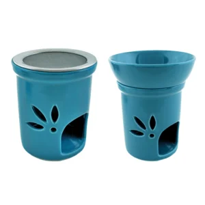 Stövchen Set Malaga, blau, mit Schale und Sieb, ø = 11 cm