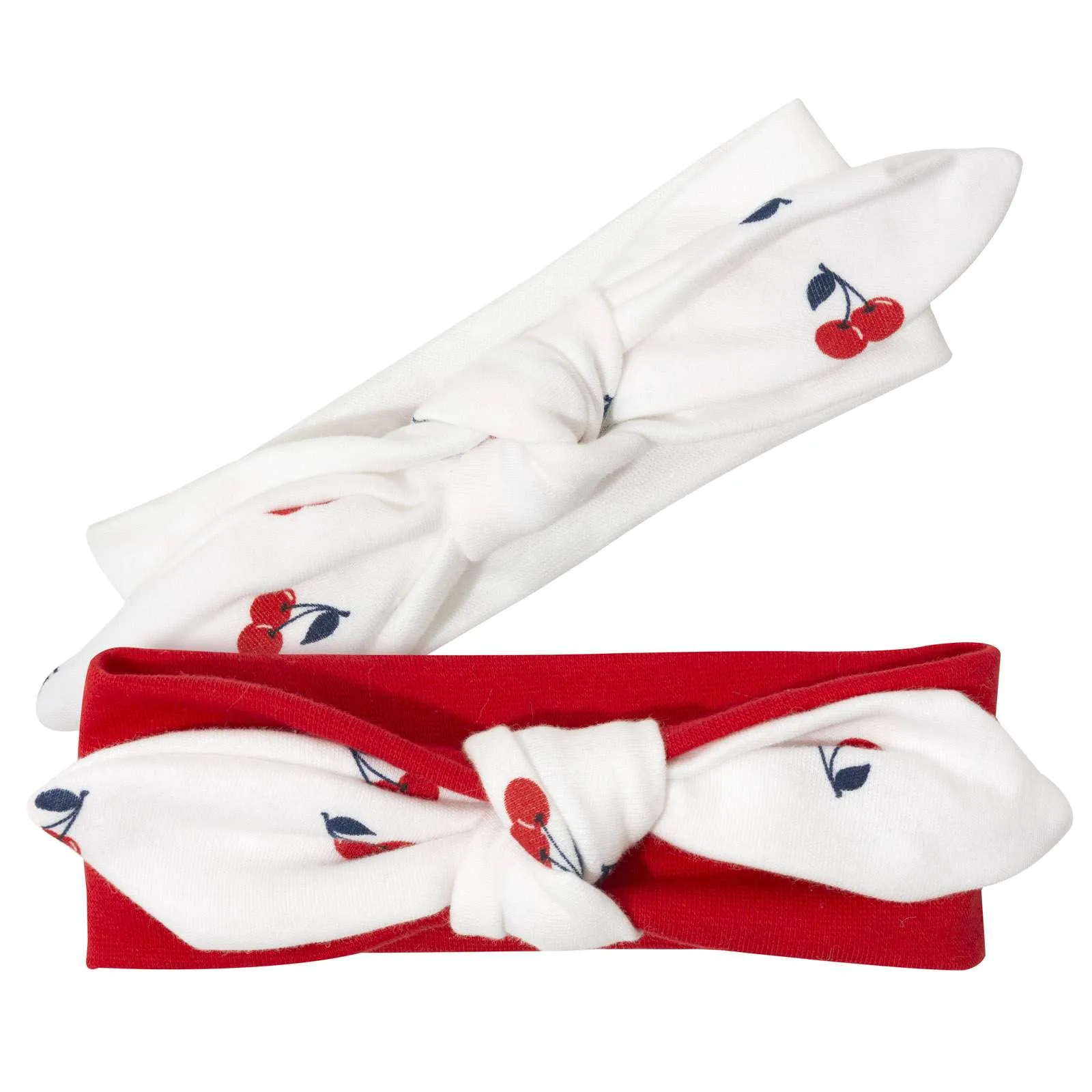 Elastisches Stirnband mit Schleife (2 Stück) – Cherries
