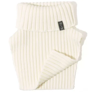 Rollkragen-Schal aus Merinowolle – Ecru