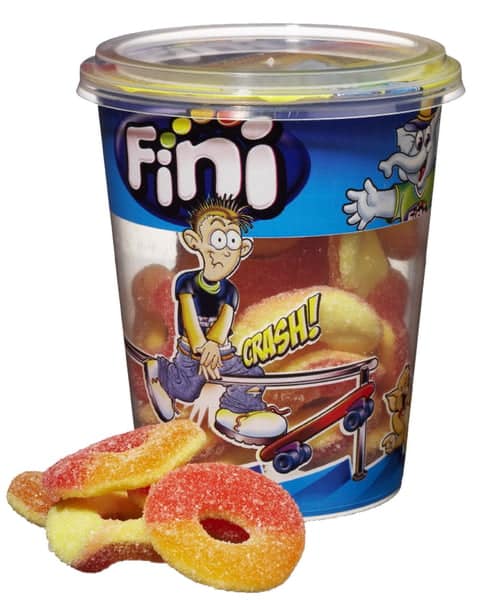 Fini Cup Peach Rings 200g x 6 Becher